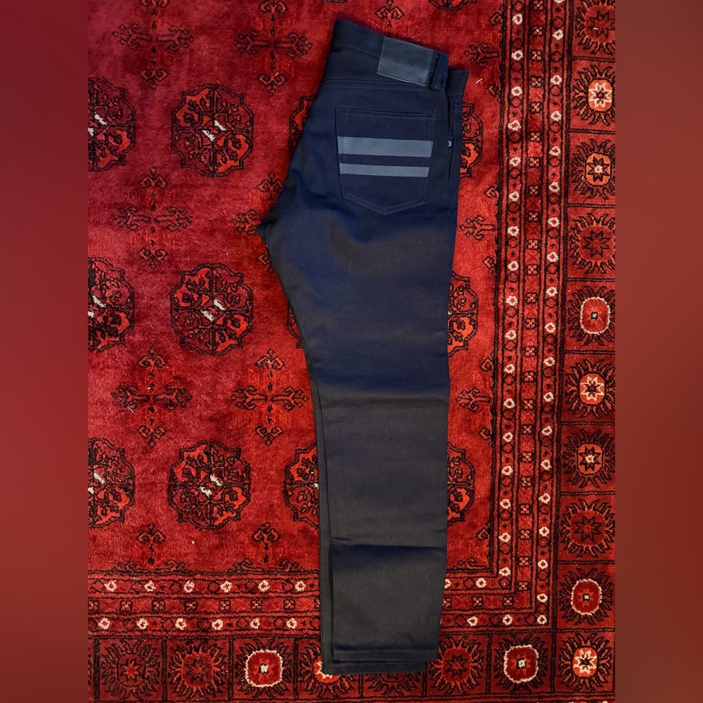 Momotaro Limited Edition Black Selvedge Jeans with Gray Stripes US 30x30 14.70oz